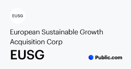 EUROPEAN SUSTAINABLE GROWTH ACQUISITION CORP