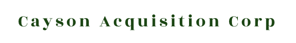 Cayson Acquisition Corp